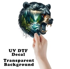 Storm Bear UV DTF Transparent Sticker / Decal
