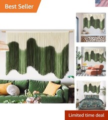 Macrame Wall Hanging Green Fiber Boho Wall Art Unique Handmade Large