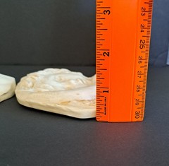 2 Hen-Feathers & Co Wall Plaques Cherub Angel Child High Relief 3D Bonded Marble