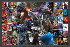 GODZILLA Collage – 24″ x 36″ – King Kong, Mothra, Monsterverse