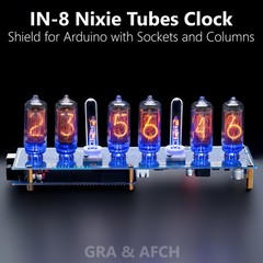 IN-8 Shield Nixie Clock with Sockets, Dots and options with Expedited shipping