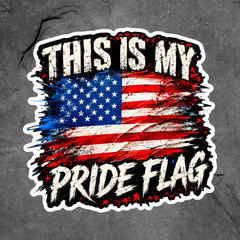Patriotic Sticker Vinyl Decal This Is My Pride Flag USA Flag Freedom America