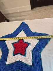 Vintage Star’s And Stripes Decorative Afghan 17in X 27in In Great Condition
