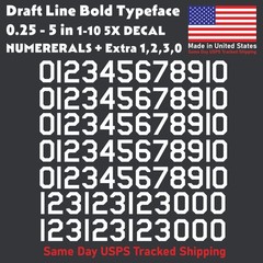 1-10 5x+ DRAFTLINE Outdoor Vinyl Decal Numbers for Mailbox Door Address Lockers