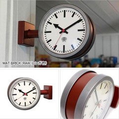 Dulton Double Face Clock 170D2 YR-0643 MATBRICK MATBLACK IVORY Wall Clock