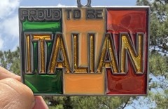 Proud To Be Italian Flag Sun Catcher Ornament St Joseph’s Day Window Decoration