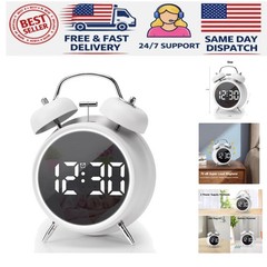 Digital Small Alarm Clock, 4.5 Inch Double Bell Electronic LED Alarm Clock, P…