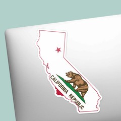 California Flag Bumper Sticker – Cool CA Grizzly Bear Decals