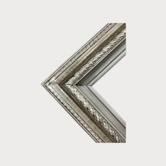 12 X 18 In Stock-Classic compo ornate wood frame, BRUSHED SILVER finish, wood.