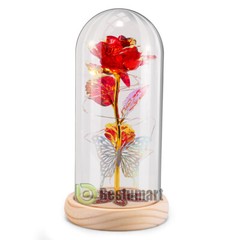 Rose Flowers Christmas Gift for Women,Glass Dome Rose Gifts for Mom Wife Grandma