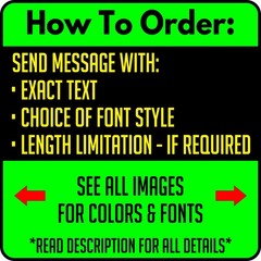 Custom Car Decal – Personalized Text Sticker Window Windshield Truck Bumper Hood