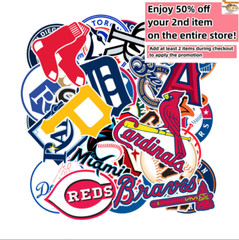 30 Pcs Stickers MLB All 30 Teams LOGO Baseball Luggage Laptop Skateboard Car