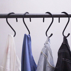 4 Pack Large S Hooks for Hanging Heavy Duty, 6 inch Non Slip Vinyl Black