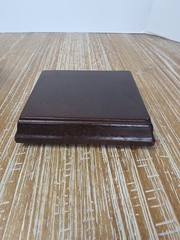Solid Wood Display Pedestal Stand Dark Brown 6x4x1.5″ Display Base Decor