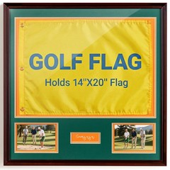Walnut Golf Flag Frame Display Case for 14×20 Flags – Perfect Gift!