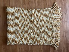 Handmade Knit Blanket Throw Chunky Yarn Fringe Home Decor Gift Cozy