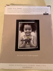 NEW Burnes of Boston 3.5″ x 5″ Black Picture Photo Frame Silver Trim With Box