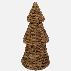 Woven Rattan Pine Tree Natural Wicker 14”Hx7”W Sturdy Christmas Organic