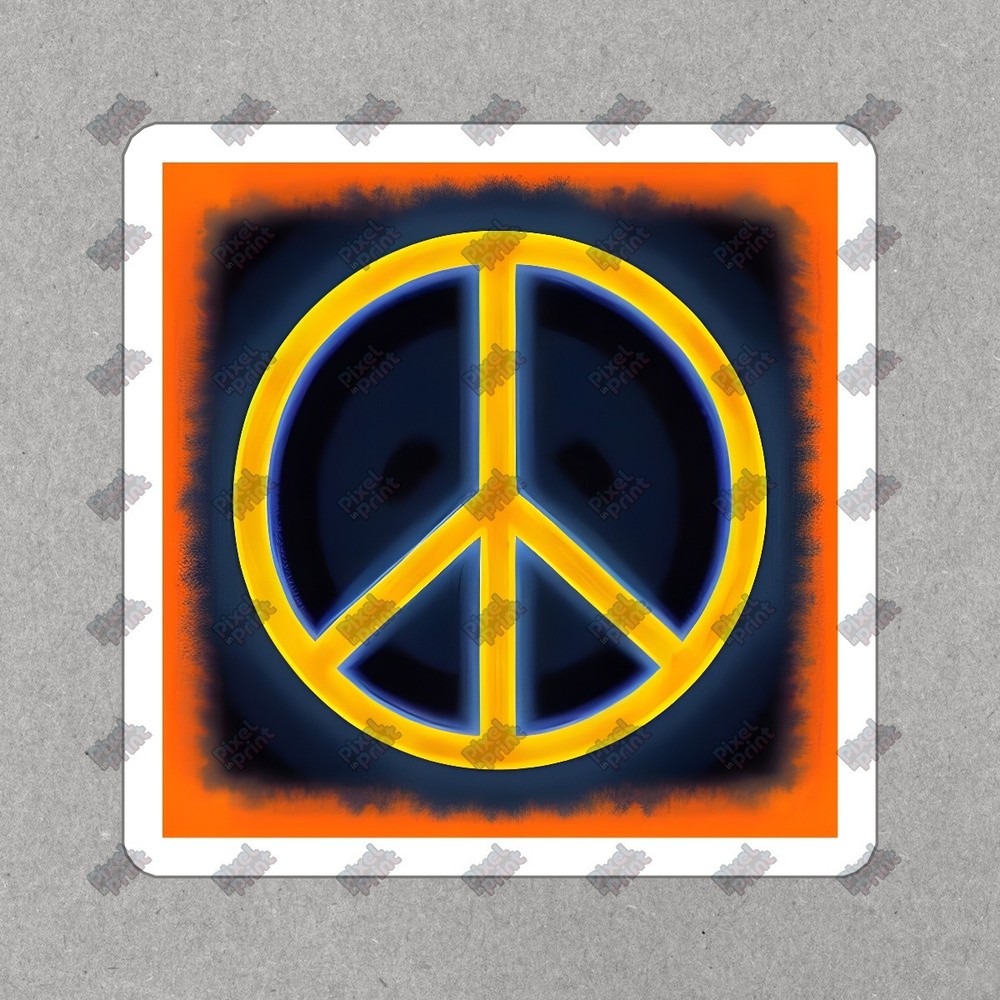 Vibrant Peace Sign Vinyl Sticker Colorful Decal for Laptops, Water #773482