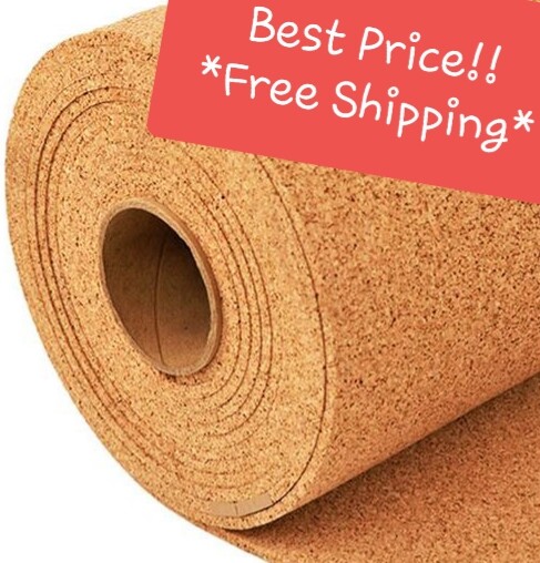 36″ x 48″ x 1/4″ (3’x4′) CORK ROLL Bulletin Message Board Panel Acoustic Sheet