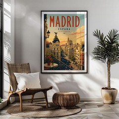 Madrid Travel Poster Print, Wall Decor