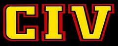 Sticker – CIV Black Yellow Logo Punk Rock Music Band Rectangle Decal 1990s 23014
