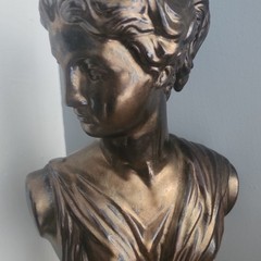 Bronze Female Bust Decorative Sculpture Figurine, People Theme, Free Standing