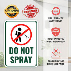 2PC Do Not Spray Sign, 14 X 10 Inches – Aluminum – No Spray Pesticide Sign