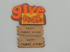 GiveThanks Sign small 4-inch wood = TWO WOOD HAPPY THANKSGIVING PLAUQUE 3″ X 1.5