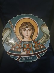Handmade In Turkey Ceramic ARCHANGEL 15″ Wall Hanging Plate G. Loeishvili NEW