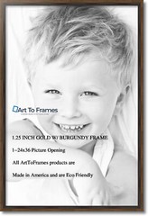 ArtToFrames Picture Frame Custom 1.25″ Gold w/ Burgundy Wood 4758 Small