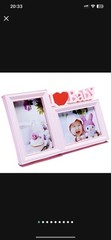 Premium Plastic Double 4×6 Photo Frame,»I Love Baby» fit Two 4×6 in Size Photos