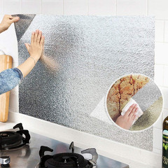 Livelynine Silver Contact Paper for Kitchen Oil Proof Waterproof Sticker Aluminu
