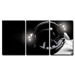 Wall26 – the Astronaut in Outer Space – Canvas Art Wall Decor – 16″x24″x3 Panels