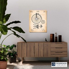 Bicycle Gifts, Velocipede Bike Patent Poster Print,Ready To Hang No Frame Poster