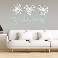 7-piece Metal Wall Decor, Flower Wall Hanging Art, Indoor Wall Decor For Home