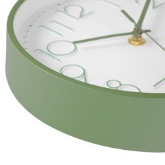 Modern Green Bathroom Wall Clocks 8 Inch Non-Ticking Battery Operated for Office