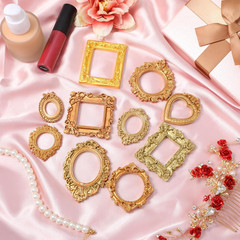 10Pcs Vintage Mini Picture Frames, Small Resin Picture Frames Gold Antique Style