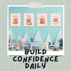 4 Capybara Kids Room Posters – Cute Kawaii Animal Wall Art Print Decor Nursery