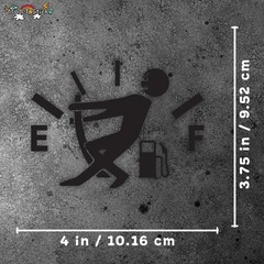 Funny Gas Tank Pulling Needle Stickman Vinyl Sticker Car Truck Bumper 4″ x 3.75″