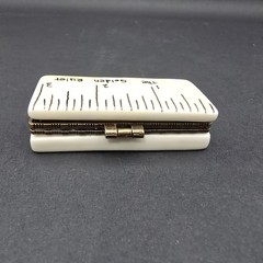 The Golden Ruler Porcelain Trinket Box Butterfly Clasp White Brass Pill Box