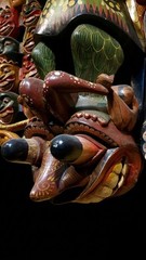 Unique Handcrafted 42 in Wooden Demon Devil Mask from Sri Lanka | Traditional