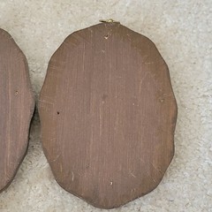 Set of 2 Traditional Floral Botanical Wood Oval Wall Plaques Brown Multicolor
