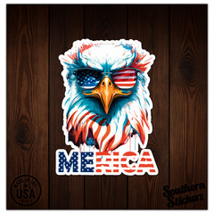 ‘Merica Eagle Glasses – Vinyl Decal Sticker – Car Window Laptop – ebn9969