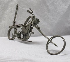 Vintage Metal Wire Chopper Easy Rider Motorcycle Shaped Roach Clip 7″