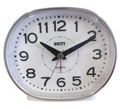 Bell Alarm Clock, White, 4.7″ x 3.9″ x 2.8″