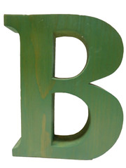 BIG B Large 8-1/2″ Wood Painted Green Letter B