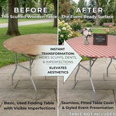 Kwik-Covers 10 Pack of Round Plastic Table Covers – 60″ or 72″ Round – Indoor or