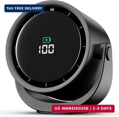 YOSHENMO Portable Desk Fan for Bedroom, Turbo Table Fans with smile icon LED Dis