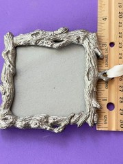 POTTERY BARN Pewter ~ Natural Twig Picture Frame Small 3×3 Opening ~ Hanging